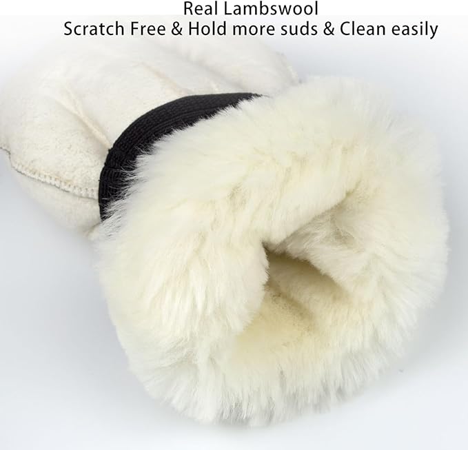 Gracefur Ultra-Soft Sheepskin Horse Grooming Mitts for Tack, Saddle & Boot Cleaning - Perfect Gloves for Tack & Horse Care