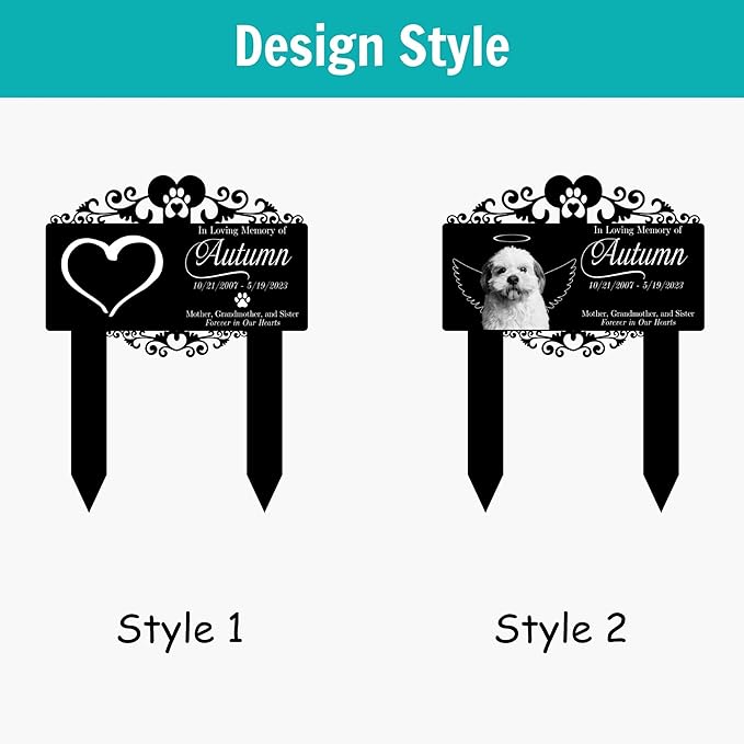 Custom Pet Grave Markers Dog | Heaven Custom Pet Headstones for Dogs | Best Memorial Gifts to Tribute Your Four-Legged Companions | Personalized Grave Marker for Angel Furry Friends