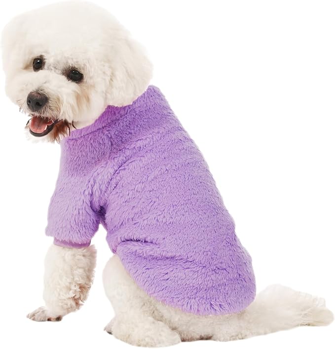 Dog Sweater, 3 Pack Dog Sweaters for Small Dogs, Dog Clothes for Small Dogs Girl Boy, Ultra Soft and Warm Puppy Sweater Dog Coat for Winter Christmas (Medium, Pink+Purple+Peach)