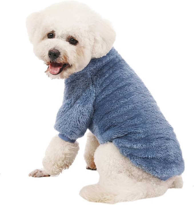 Dog Sweater, 3 Pack Dog Sweaters for Small Dogs, Dog Clothes for Small Dogs Girl Boy, Ultra Soft and Warm Puppy Sweater Dog Coat for Winter Christmas (Blue+Lt Coffee+Dark Grey, XX-Large)