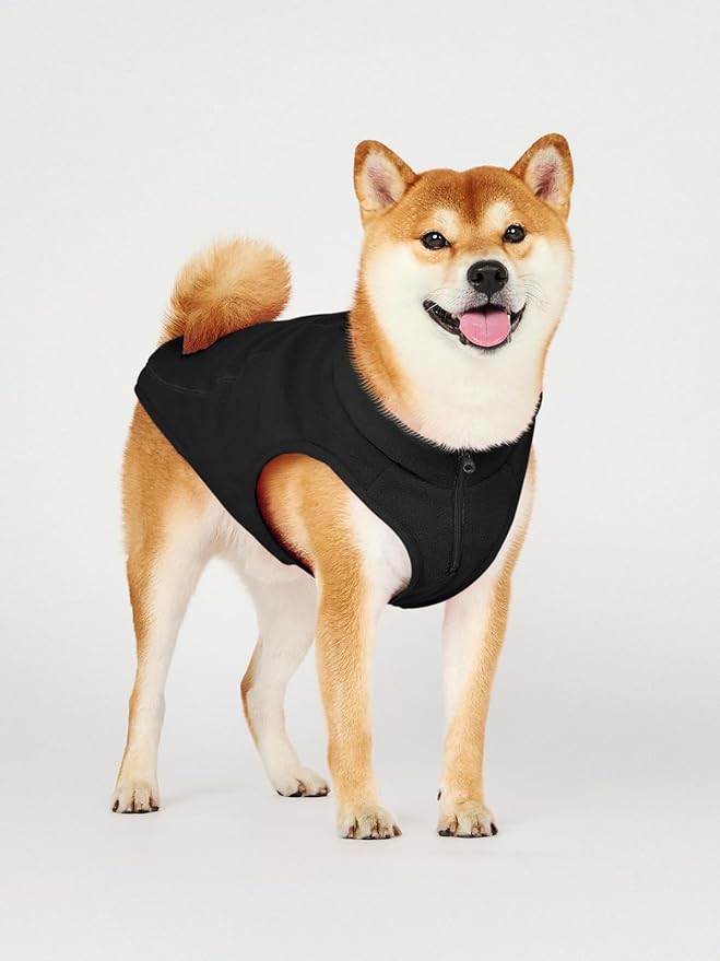 Haloumoning Dogs Fleece Coats Pet Jackets for Small and Medium Dogs Puppy Mock Neck Zipper Fall Winter Jacket