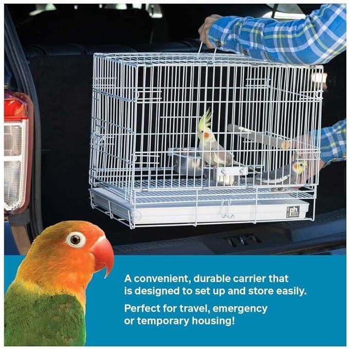 Artisanal Artistry Bird Cage with Handcrafted Design, Intricate Details, Spacious Interior for a Stylish and Comfortable Home White/Small