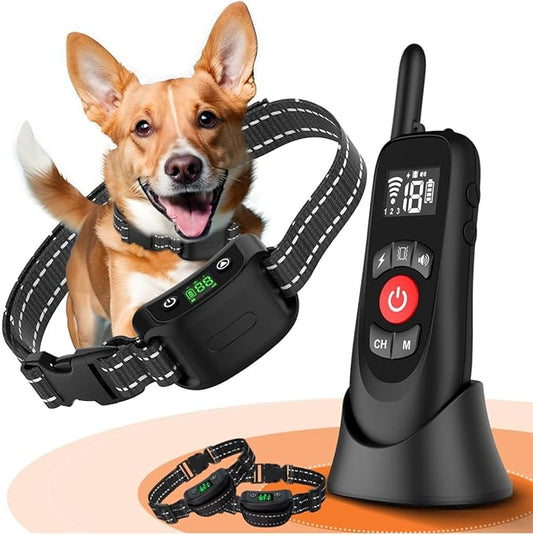 Wireless Dog Fence, Portable Electric Fence for Dogs with Remote Training Collar, Magnetic Charging Base, Outdoor Pet Containmen System for Yards, Adjustable for Medium Large Dogs