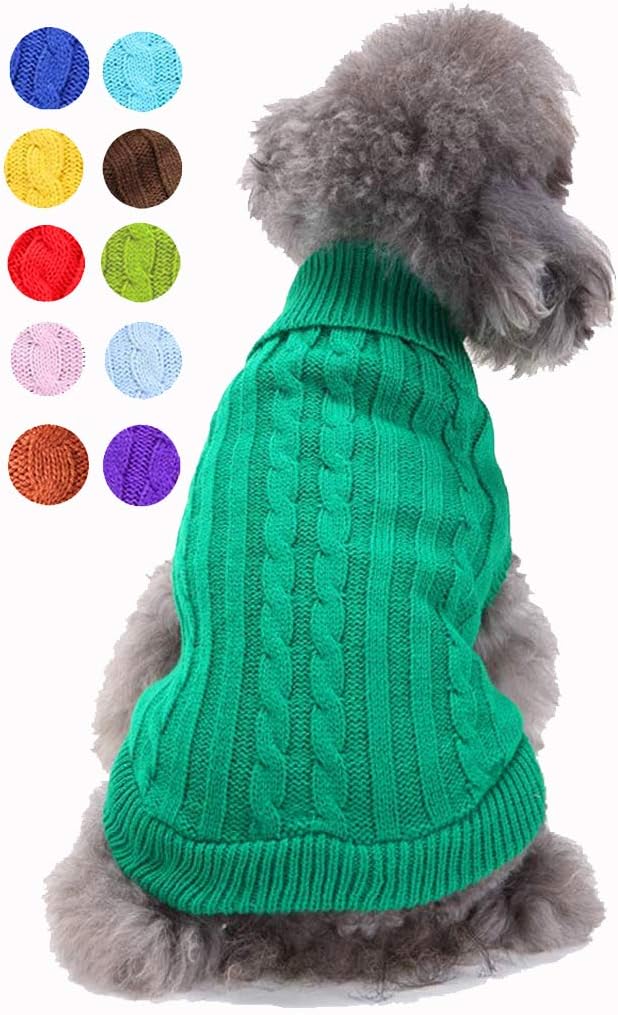 Dog Sweater, Warm Dog Sweaters for Small Dogs Medium Large Dogs, Cute Winter Classic Turtleneck Pet Sweater Cat Sweater Dog Clothes Coat Dog Christmas Sweaters for Girls Boys Dog Puppy Cat