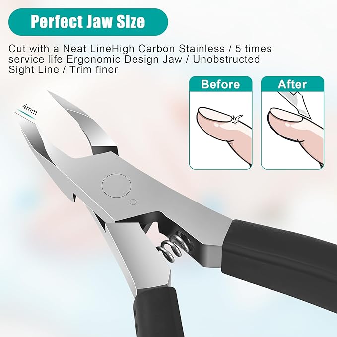 Cuticle Trimmer,4mm Jaw Extremely Sharp,Cuticle Clippers for Nails with Silicone handle, Non-Slip,Professional Steel Cuticle Cutter,Trimmer Dead Skin Remover Stainless Cuticle Remover Tool