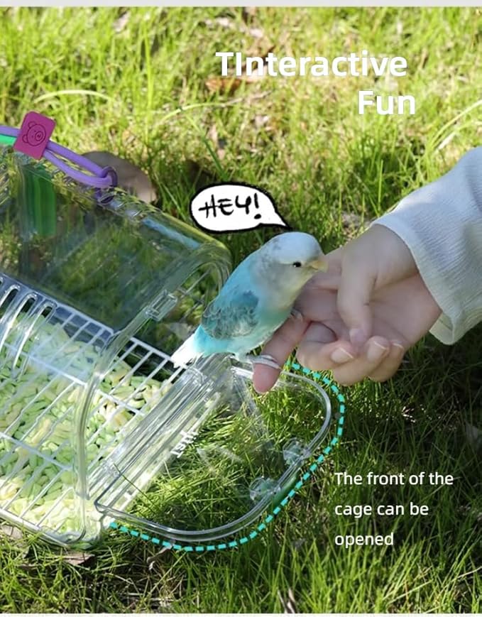 Portable Plastic Bird Cages Lightweight Waterproof Ventilated Travel Bird Cage for Pets Ideal for Outdoor Use Easy to Carry Bird Carrier Perfect for Small Birds and Budgies (Yellow)