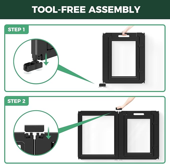 FXW AuraSpace Acrylic Indoor Dog Playpen for Puppies and Small Dogs, 24 Inch, 12 Panels, Black