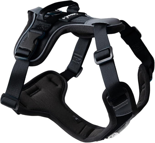 ShawnCo Basecamp Dog Harness, No-Pull Pet Vest with 3 Leash Clips, Padded, Reflective, Lightweight and Adjustable Harness with Handle for Small, Medium and Large Dogs (Midnight, XL)