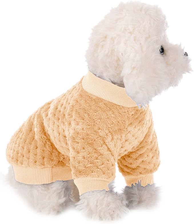 Dog Sweater, 2 or 3 Pack Dog Sweaters for Small Medium Dogs or Cat, Warm Soft Flannel Pet Clothes for Dogs Girl or Boy, Dog Shirt Coat Jacket (XX-Small, Grapefruit+Peach)