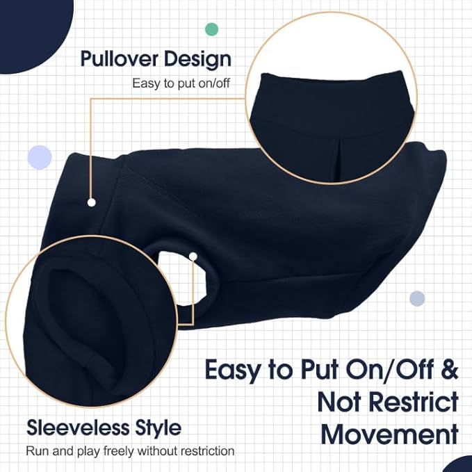 IECOii 2 Pack 4XL Dog Fleece Sweaters for Doberman Boy Girl, Warm & Stretchy Winter Coats with Leash Hole for Large Dogs, Soft Fleece Jacket for Fall Winter, Machine Washable (Size XXXXL, Blue & Red)