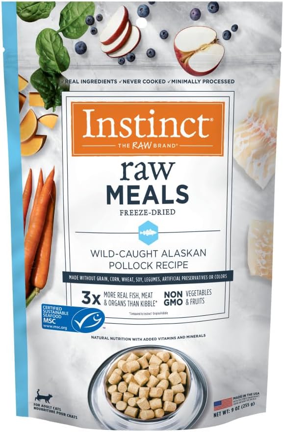 Instinct Raw Meals Freeze-Dried Pollock Cat Food, 9 oz. Bag