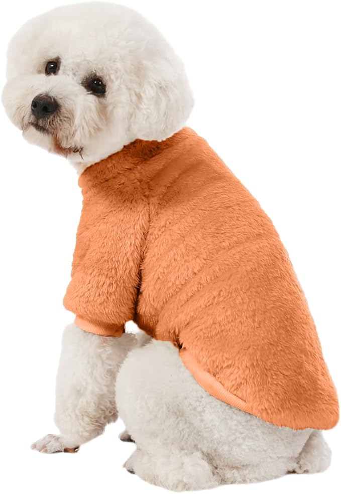 Dog Sweater, 3 Pack Dog Sweaters for Small Dogs, Dog Clothes for Small Dogs Girl Boy, Ultra Soft and Warm Puppy Sweater Dog Coat for Winter Christmas (Orange+Coffee+Yellow, X-Small)