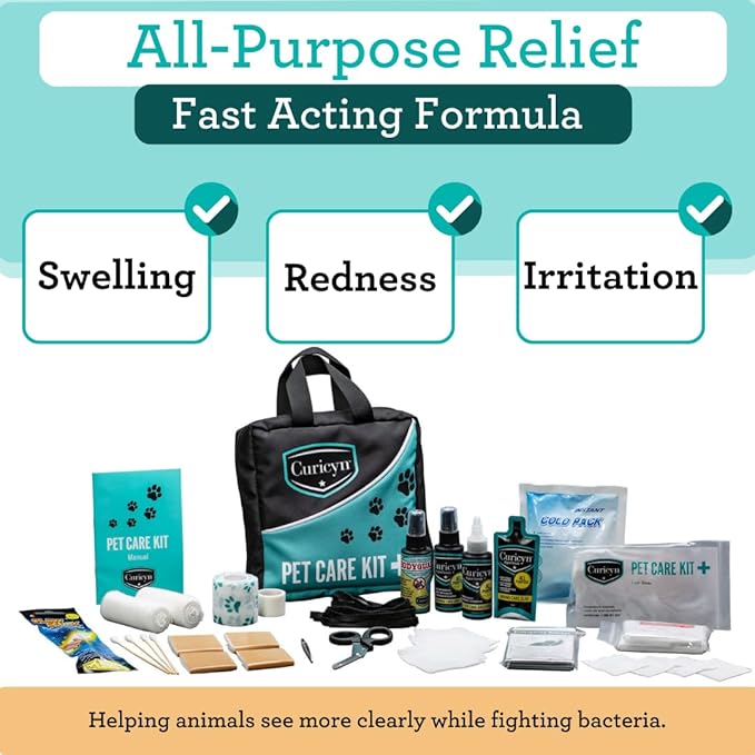 35 Piece Pet First Aid Kit - Animal Care Kit with Medical & Emergency Supplies for Dogs, Cats, & Small Animals - Compact Travel-Ready Bag for Home, Outdoor, Car & Adventure Use