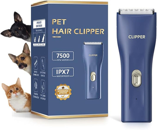 Dog Grooming Kit Clipper for Thick Coat Low Noise Cordless Cat Hair Trimmer Rechargeable Shaver Pet Grooming Tools for Small and Large Animals