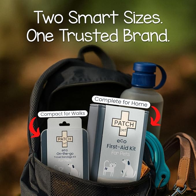 PATCH Eco Pet First Aid Kit for Dogs and Cats. Cat and Dog First Aid Kit with Bandages, Gauze Pads & Glove. Emergency Kit for Animals Including Puppy