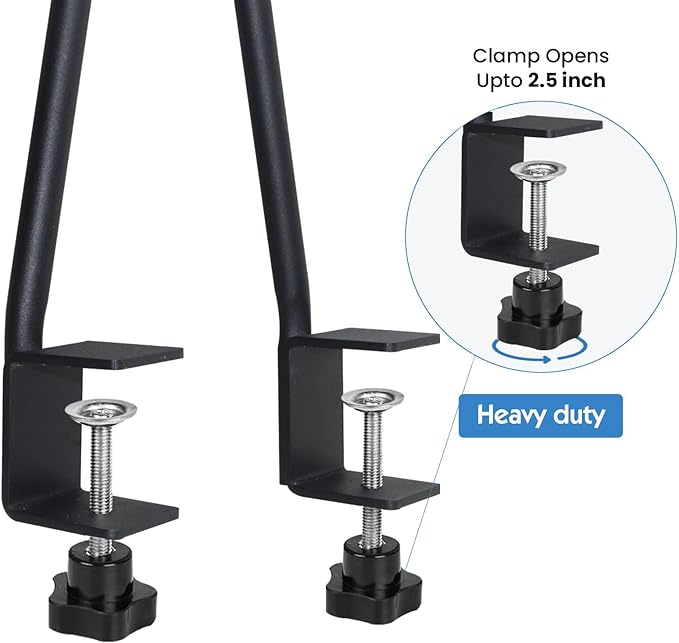 Dog Grooming Arm, Adjustable Pet Grooming Arm with Clamp for Small and Medium Dogs,Grooming Loop and No Sit Haunch Holder (Black, 42" H Arm + Heavy Duty Double Clamp + Hammock)