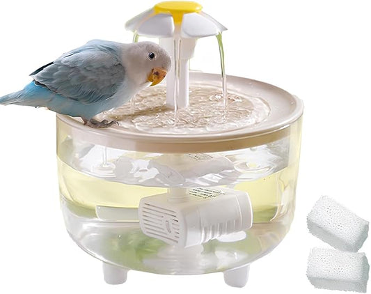 Bird Bath for Parakeets, Automatic Bath for Birds with 2 Leach Sponges, Parrot Automatic Bathing Box Bird Bath Fountains Indoor, Circulating Water Parrot Shower Bathtub for Budgie, Canary, Conure