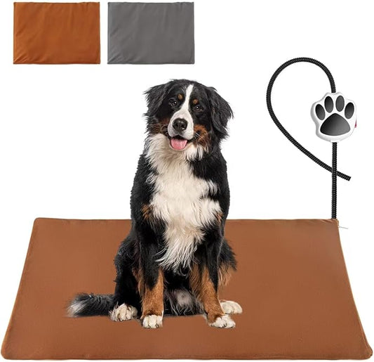On/Off Switch Electric Pet Heating Pad with Chew Resistant Cord and 2PCS Machine Washable Cover,Indoor Heated Pet Bed Warmer,for Cat Beds and Dog Beds 75x40CM