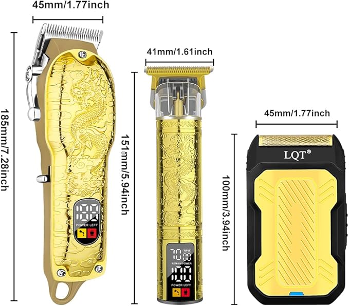 LQT® Professional Hair Clippers for Men, Hair Trimmer Cordless Barber Clippers and Trimmers Set, Hair Cutting Kit for Men Grooming Father Day Gifts