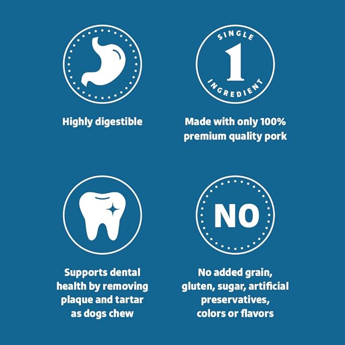 Amazon Brand – Wonder Bound Whole Pig Ears Dog Treats, Pork, 6 ounce, 6 Count (Pack of 1)