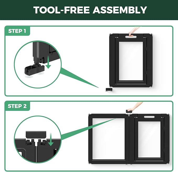 FXW AuraSpace Acrylic Indoor Dog Playpen for Small and Medium Dogs, 30 Inch, 10 Panels, Black