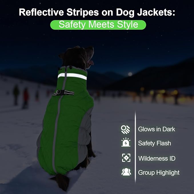 Warm Dog Coats for Large Dogs, Waterproof Dog Jacket with Harness Built in, Zipper Clousure, Fleece Lining, Turtleneck, for Cold Weather, Snowsuit for German Shepherd, Weimaraner, Labrado XXXL
