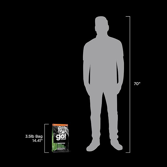 Go! Solutions Sensitivities Limited Ingredients, Grain-Free Dry Dog Food, Turkey Recipe for Sensitive Stomach, 3.5 lb Bag