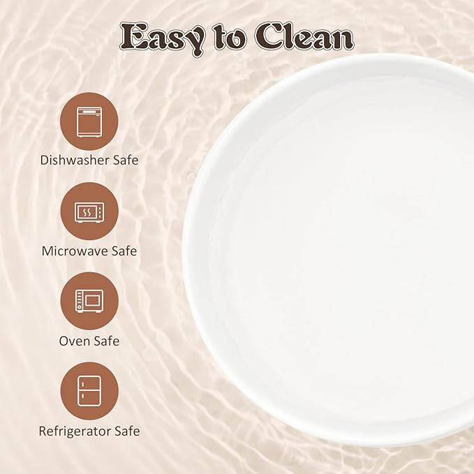 SPUNKYJUNKY Acacia Wood Stand Dog Bowl Set Raised, Ceramic Dog Food & Water Bowl for Medium Dogs (28.74 OZ, White)