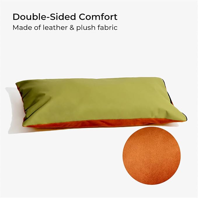 FUNNYFUZZY Dog Car Seat for Small Dogs, Waterproof Dog Car Bed with Storage Pocket, Safety Clip-On Dogs Leash, Detachable Portable Pet Carseat (Green, 37.4 * 16.5 * 17.7 inches)