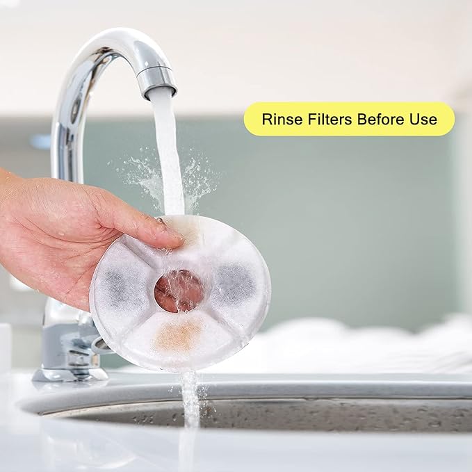 Cat Water Fountain Filters, Pack of 12 Replacement Filter Fit for 81oz/2.4LCat Pet Fountain, 3 Filtration System