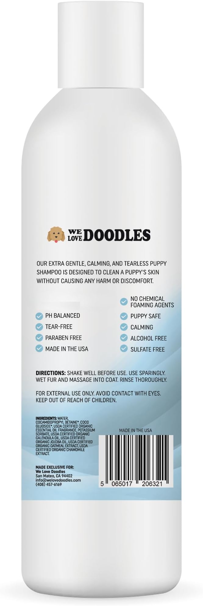 Puppy Shampoo & Conditioner | Made in USA | Tear Free | Best Shampoo for Puppies | Sensitive & Itchy Skin Wash | Oatmeal Bathing | Tearless, Ocean Breeze, 8oz [We Love Doodles]