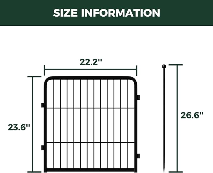 FXW Rollick Unleashed Dog Playpen for Indoor, Yard, RV Camping, 24 inch 2 Panels for Small and Puppy Dogs, Black│Patented