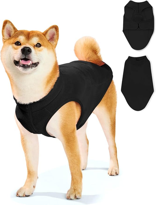 Haloumoning Dogs Fleece Coats Pet Jackets for Small and Medium Dogs Puppy Mock Neck Zipper Fall Winter Jacket