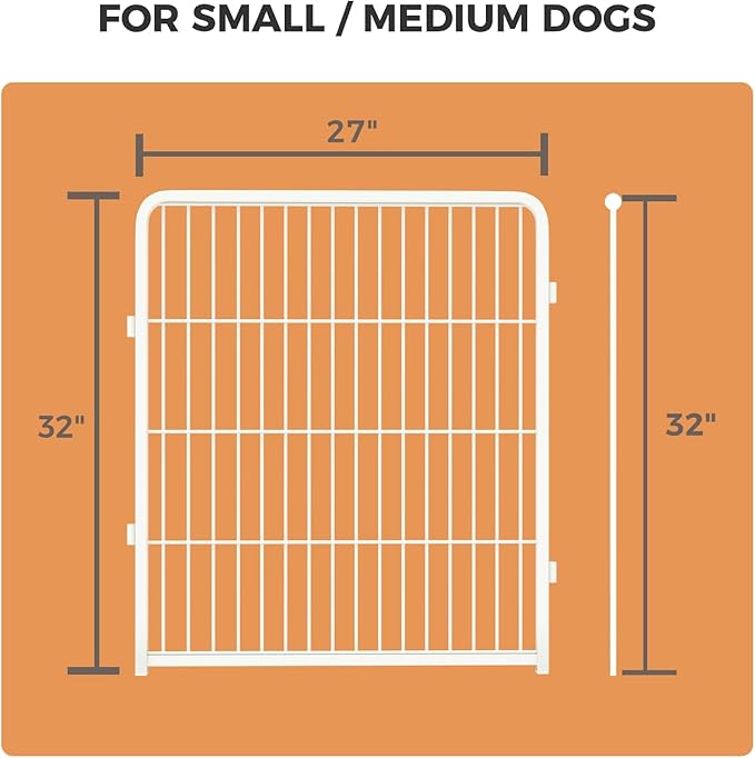 FXW Homeplus Unleashed Indoor Dog Playpen - Stress-Free and Safe Play, Heavy Duty 32 Inch 4 Panels Dog Pen for Small and Medium Dogs, White│Patented