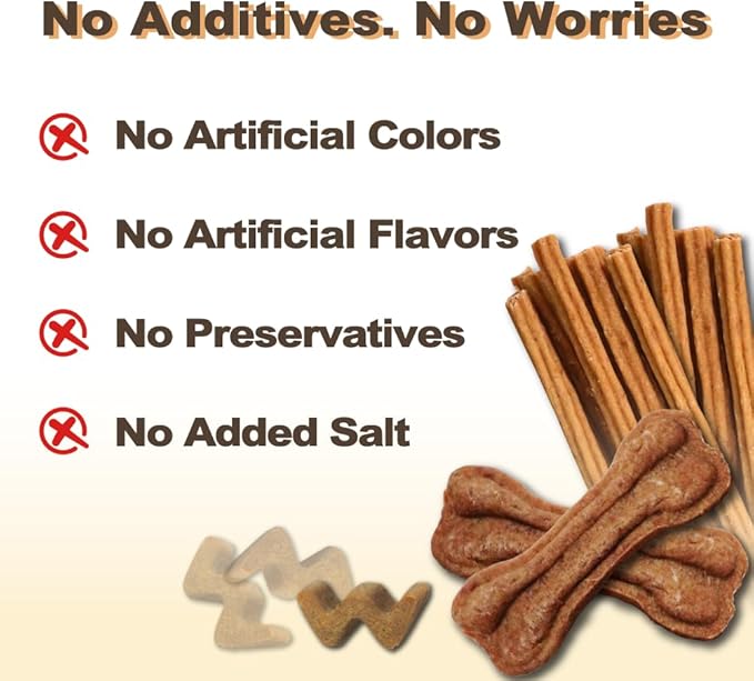 Buffalo Dog Treats Bone 8oz, Natural Low-Fat Chews for Training & Rewards, Limited Ingredient, Dogs & Puppies