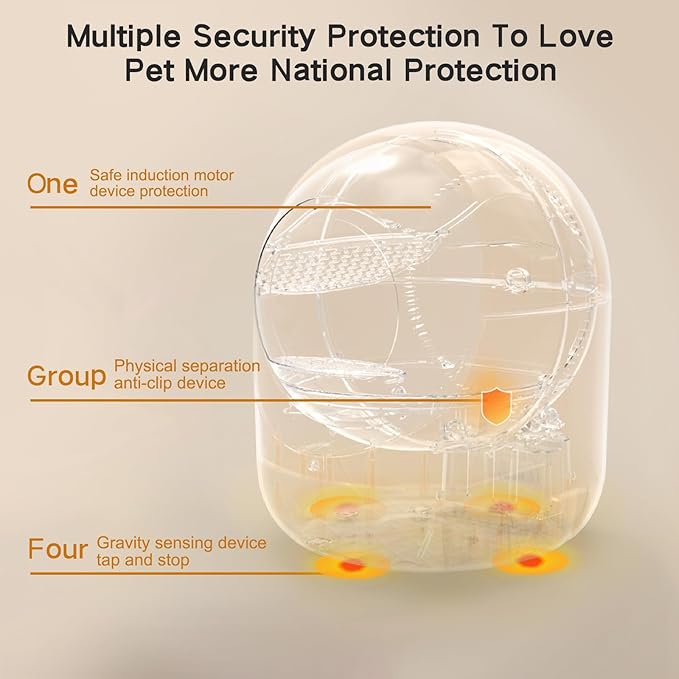 Self Cleaning Cat Litter Box, Automatic Cat Litter Box with APP Control Odor Removal Safety Protection for Multiple Cats, with Garbage Bags