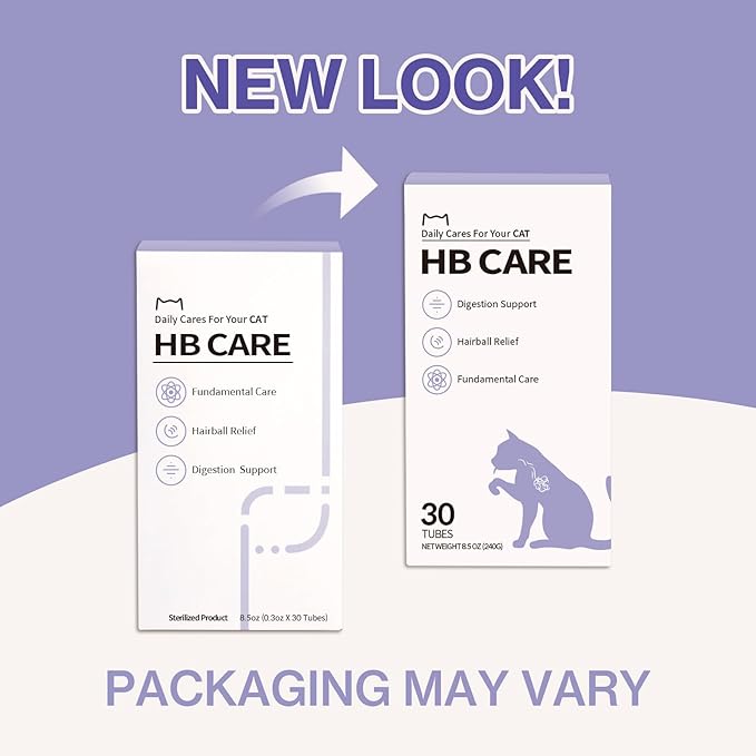 Dr.by HB Care Cat Hairball Supplement-Hairball Treatment for Cats Furball Control Relief Remedy & Digestive Support with Omega-3, Chitosan-30 lickable Formula Individuallly Packaged (1Pack, 30 Count)
