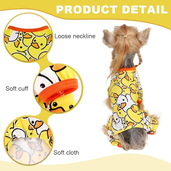 Dog Pajamas for Small Dogs Boy Girl, Dog Clothes Tiny Chihuahua Yorkie Spring Summer Shirt, Cute Puppy Outfit Pjs Jumpsuit Cat Onesie Apparel Pet Clothes