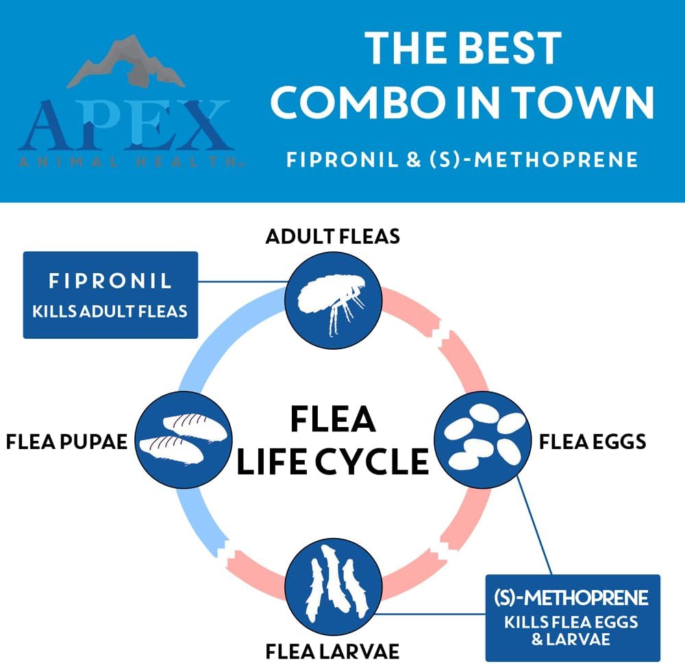 Apex Plus Flea and Tick Prevention for Dogs | Medium (23-44 lbs) | 6-Month Supply | Dog Flea and Tick Treatment | 24-Hour Activation, Waterproof, 30-Day Protection