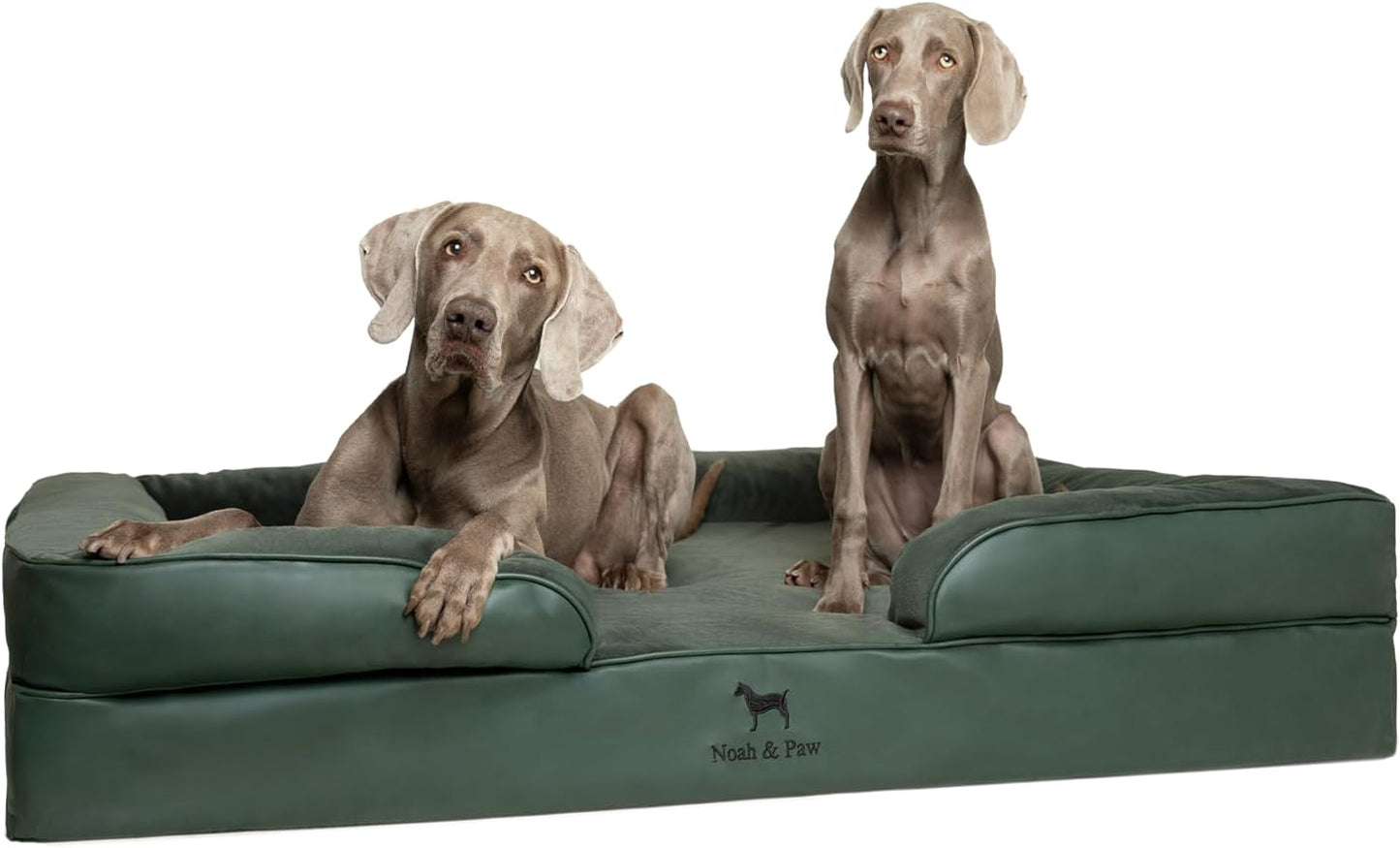 NOAH & PAW Giant Dog Bed XXL, 55x45x11 Inch, Orthopedic Dog Beds, Eggshell Memory Foam Infused with Cooling Gel, Inner Cover, Waterproof, Machine Washable (Faux Leather Sofa Collection)