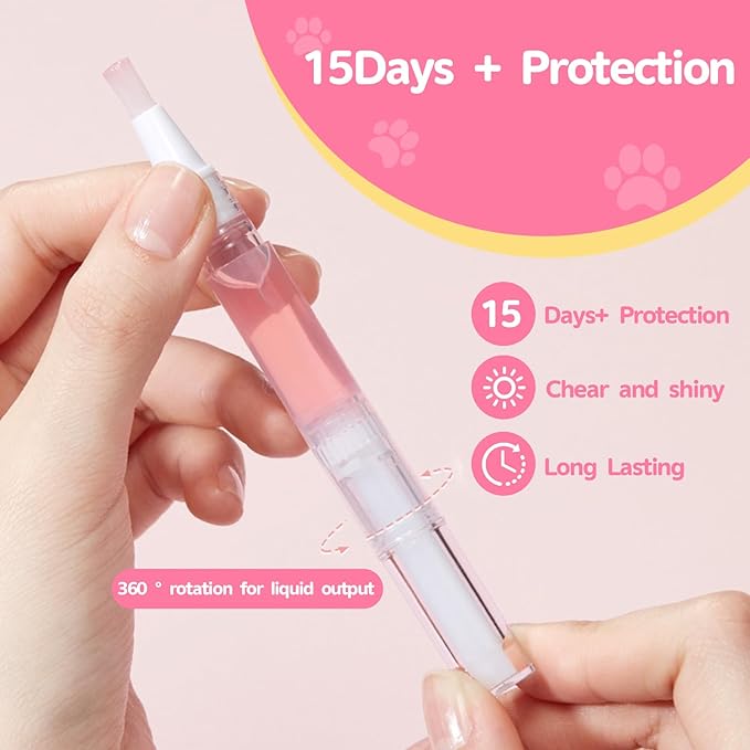 Dog Nail Polish，Gel Top Coat, 11 Colors Nail Polish Pens Quick Dry And 1 TOP Gel Pen Set, Non Toxic Dog Accessories,DIY Dogs Puppy Nails,Quick Dry, Long Lasting