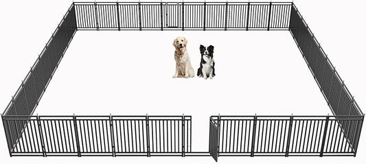 Dog Fence Outdoor for Yard Indoor Dog Playpen 40" Height 40 Panels Portable Dog Pen Metal Dog Kennel for RV Camping(Black-Silver)