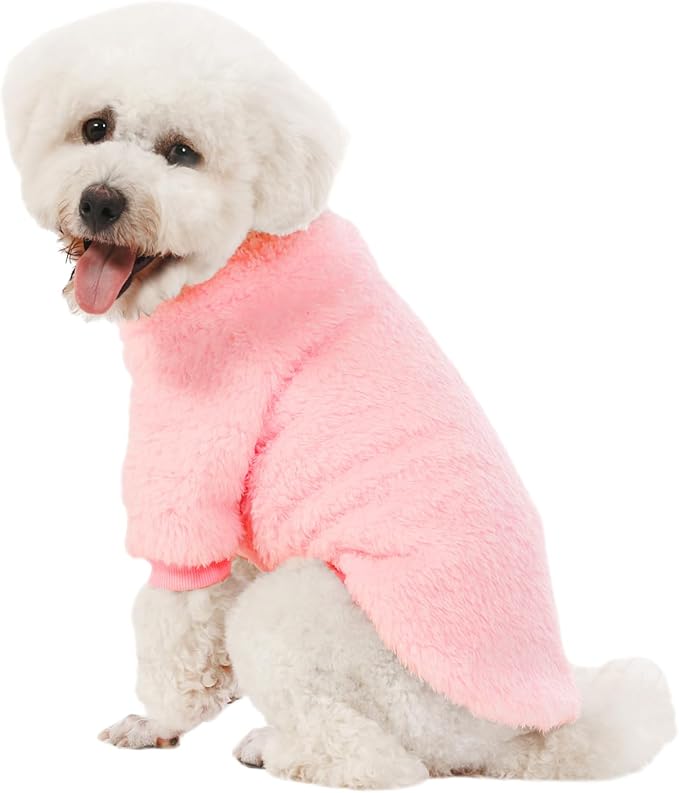 Dog Sweater, 3 Pack Dog Sweaters for Small Dogs, Dog Clothes for Small Dogs Girl Boy, Ultra Soft and Warm Puppy Sweater Dog Coat for Winter Christmas (Medium, Pink+Purple+Peach)