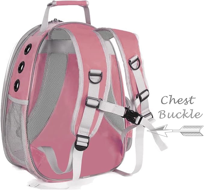 Pet Carrier Backpack for Kitten, Small Puppy and Bunny, Backpack for Kitten, Space Capsule Bubble Cat Backpack Carrier, Airline Approved Waterproof Green Pet Backpack for Small Dog (Pink)