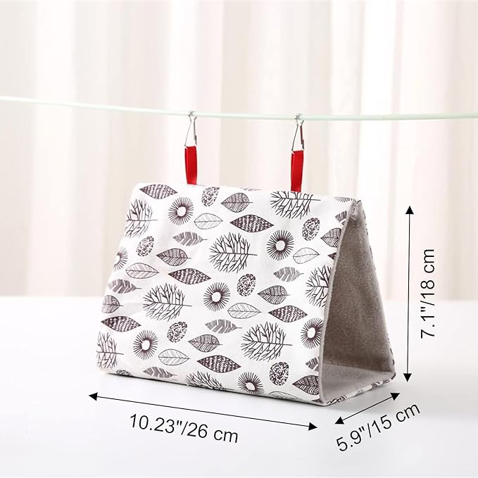 Dnoifne 2 Pack Hanging Winter Warm Bird Bed, Nest House, Hammock House - Plush Snuggle Hideaway Cave Bed Tent for Hamsters, Budgies, Parakeets, Cockatiels, Lovebirds, Parrots