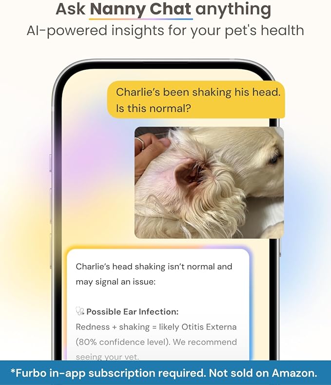Furbo 360° Dog Camera - Unlock with Paid Plan: Home Security & Dog Safety Alerts, Rotating Pet Treat Dispenser w/ 2-Way Speaker, Smart Indoor Cam w/Phone App (3mo Minimum Subscription Required)