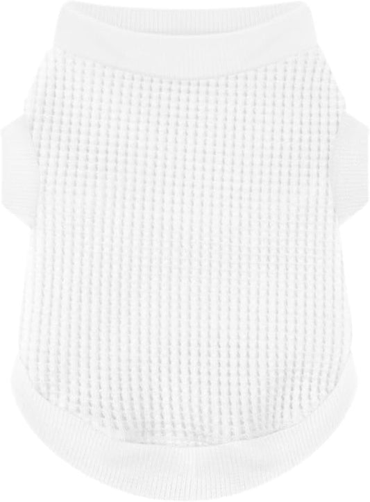 Cozy and Functional Dog Shirts for Small Puppies: Stretchable White Attire with Easy-On Design, Ideal for Chihuahuas and Yorkies - Enhance Comfort and Playfulness on Chill Days Large