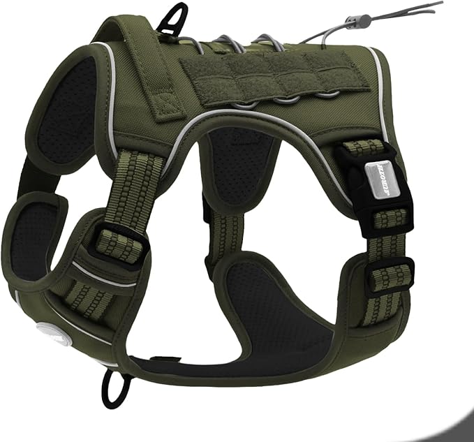 AUROTH Tactical Dog Harness for Large Dogs No Pull Adjustable Pet Harness Reflective K9 Working Training Easy Control Pet Vest Military Service Dog Harnesses