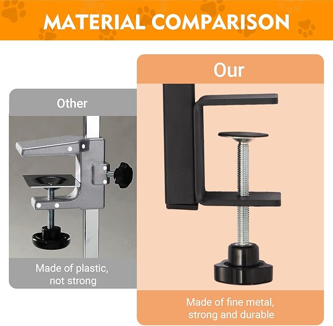 Dog Grooming Arm, 29" Height Adjustable Pet Grooming Arm with Clamp for Small and Medium Dogs,Grooming Loop and No Sit Haunch Holder