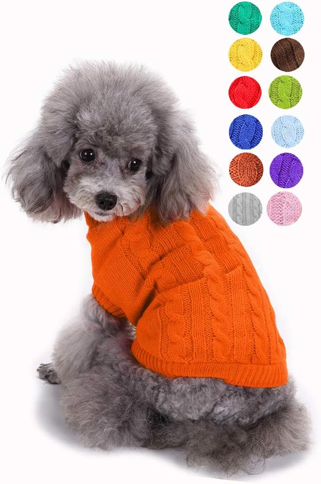 Dog Sweater, Warm Dog Sweaters for Small Dogs Medium Large Dogs, Cute Winter Classic Turtleneck Pet Sweater Cat Sweater Dog Clothes Coat Dog Christmas Sweaters for Girls Boys Dog Puppy Cat